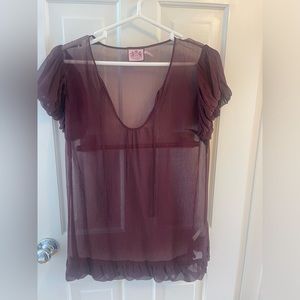 Juicy Couture Sheer Silk Tunic Blouse. SZ 6